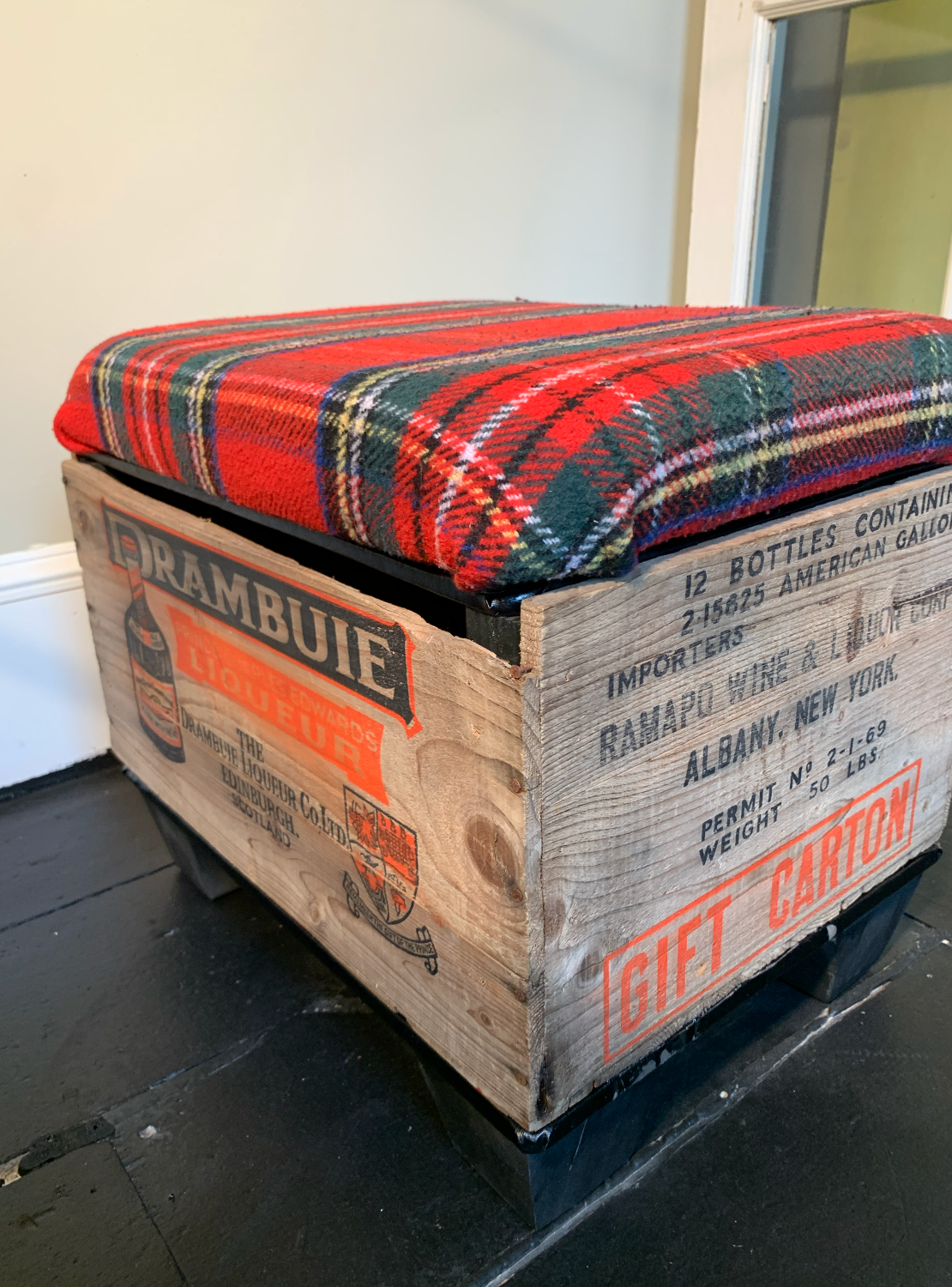 Vintage "DRAMBUIE" Storage Ottoman
