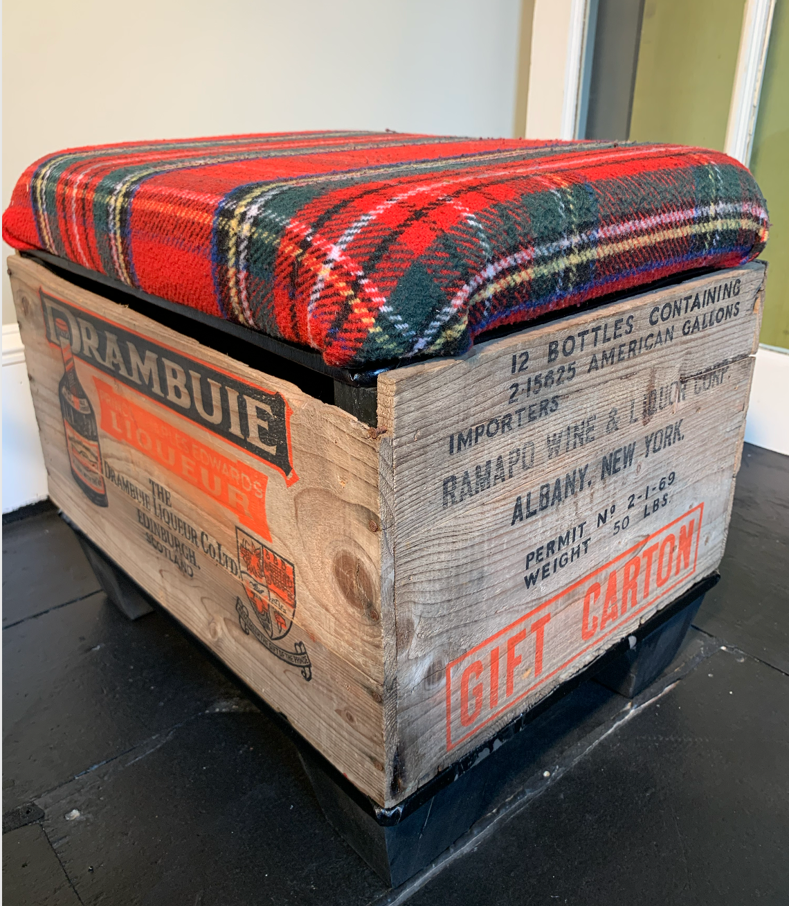 Vintage "DRAMBUIE" Storage Ottoman