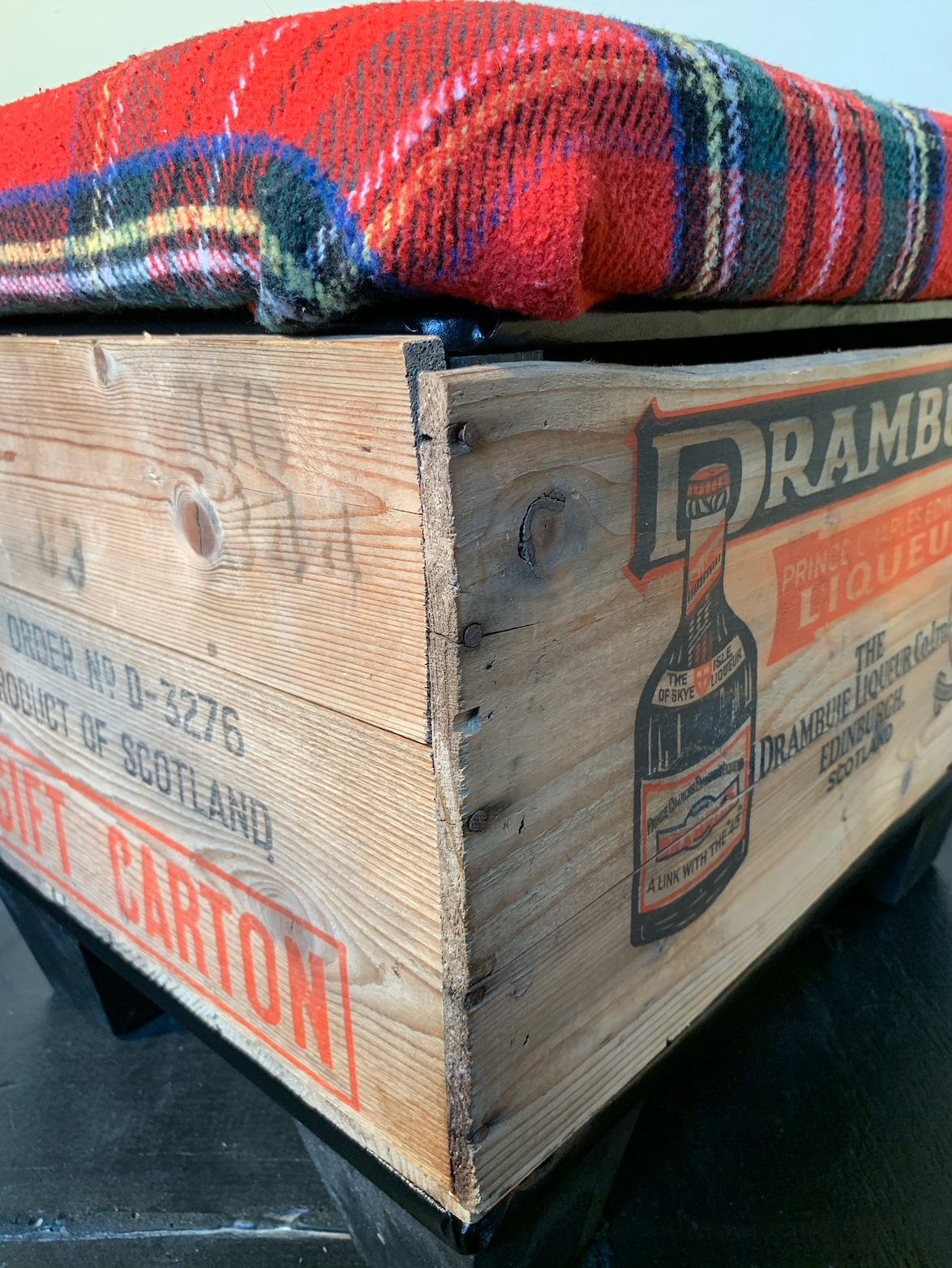 Vintage "DRAMBUIE" Storage Ottoman