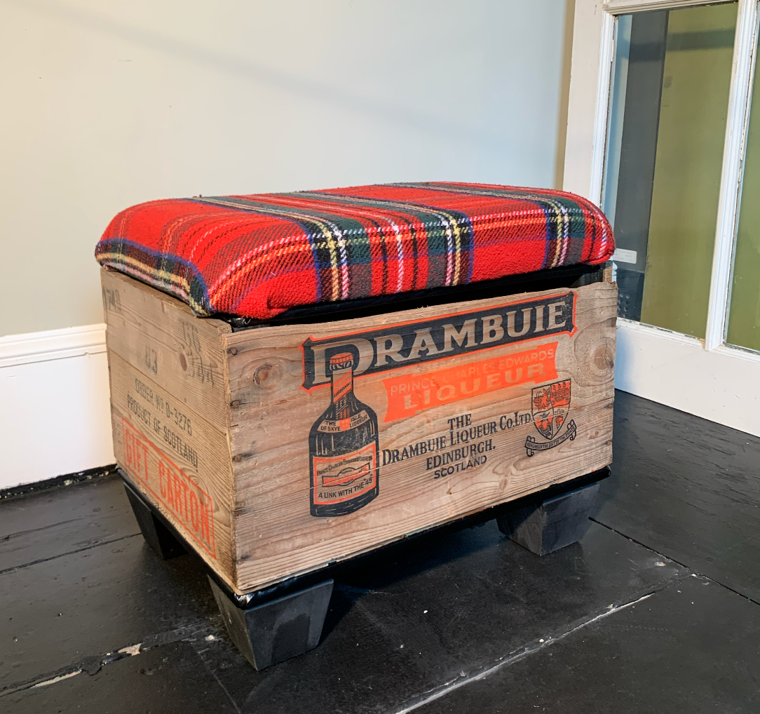Vintage "DRAMBUIE" Storage Ottoman