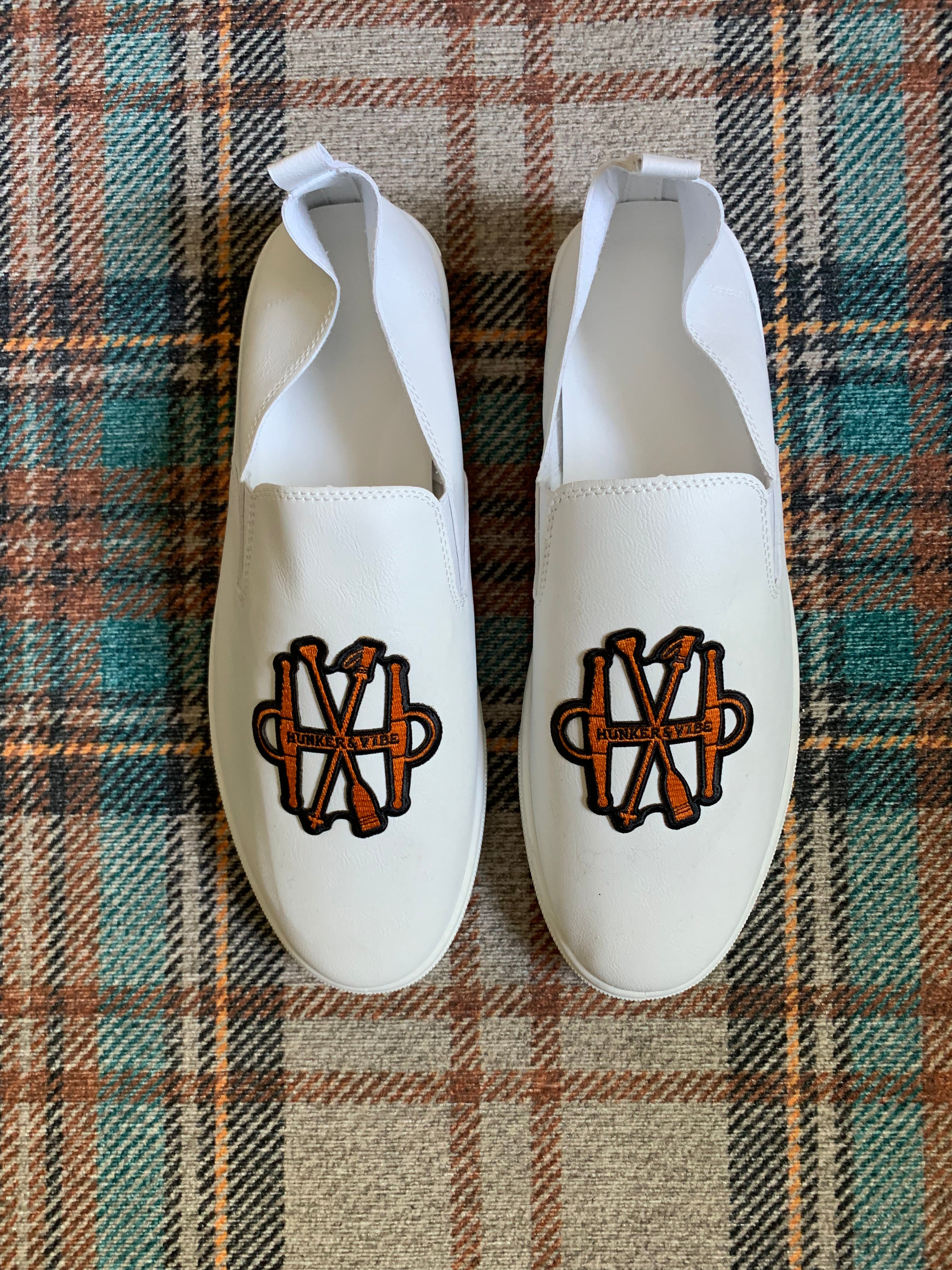 Limited Edition: Men's White "Vegan" Leather Slip-on Loafer Sneakers