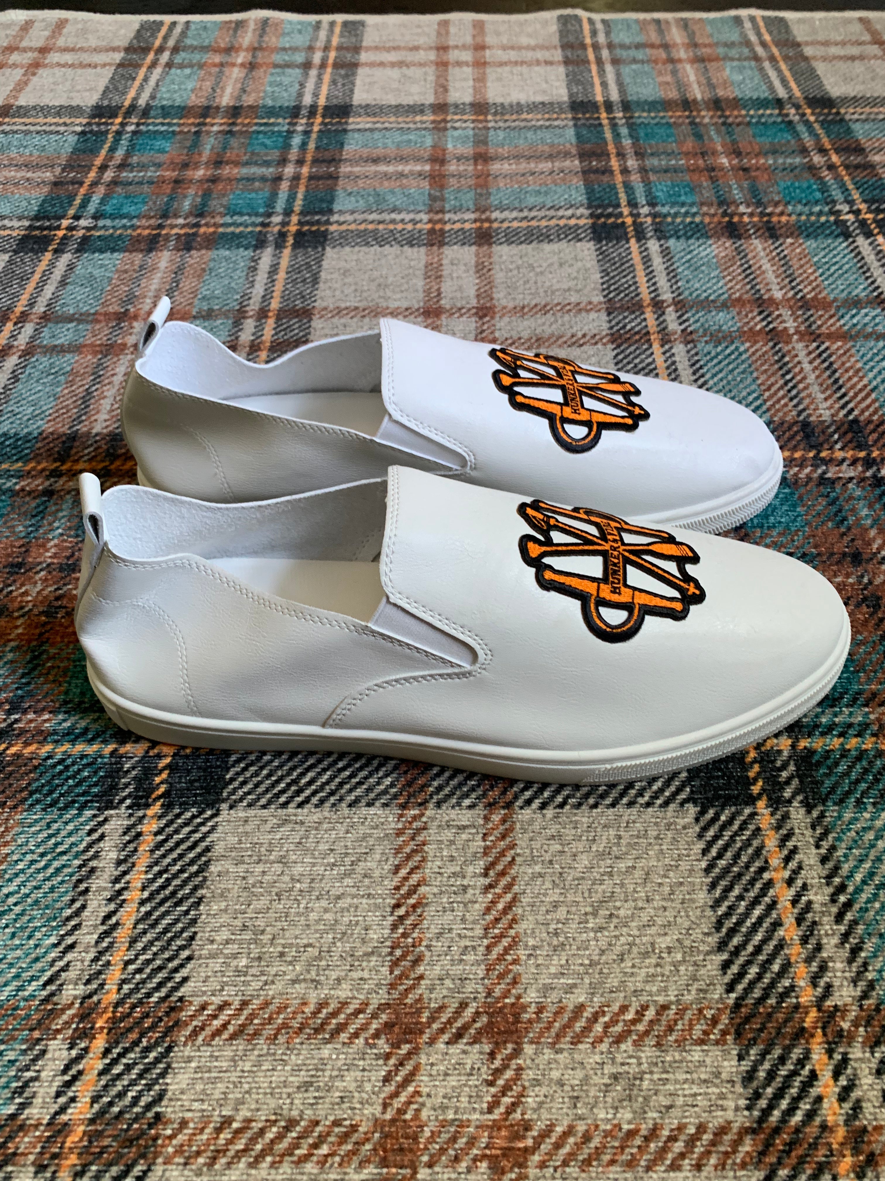 Limited Edition: Men's White "Vegan" Leather Slip-on Loafer Sneakers