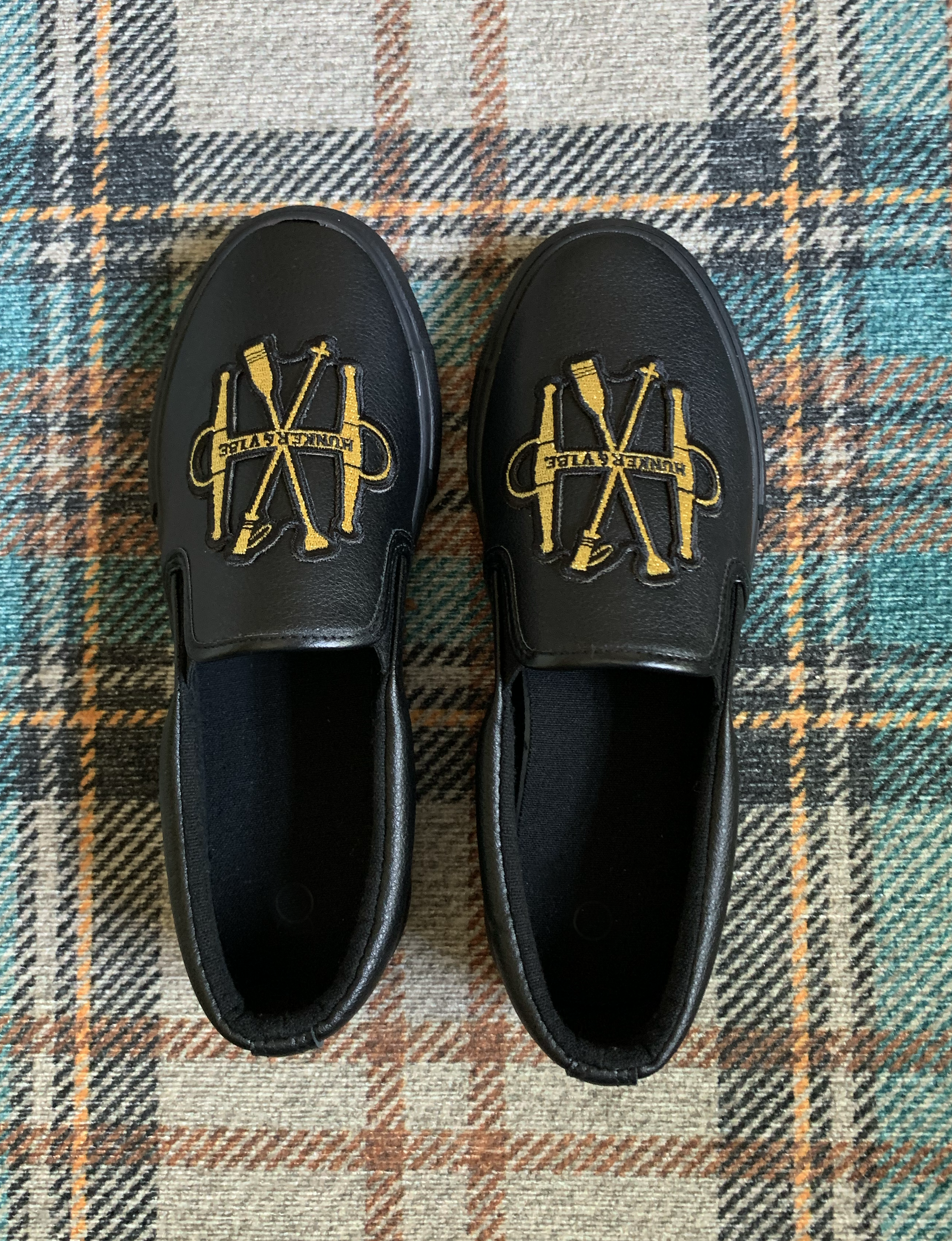 Limited Edition: Women's Black "Vegan" Leather Slip-on Loafer Sneakers