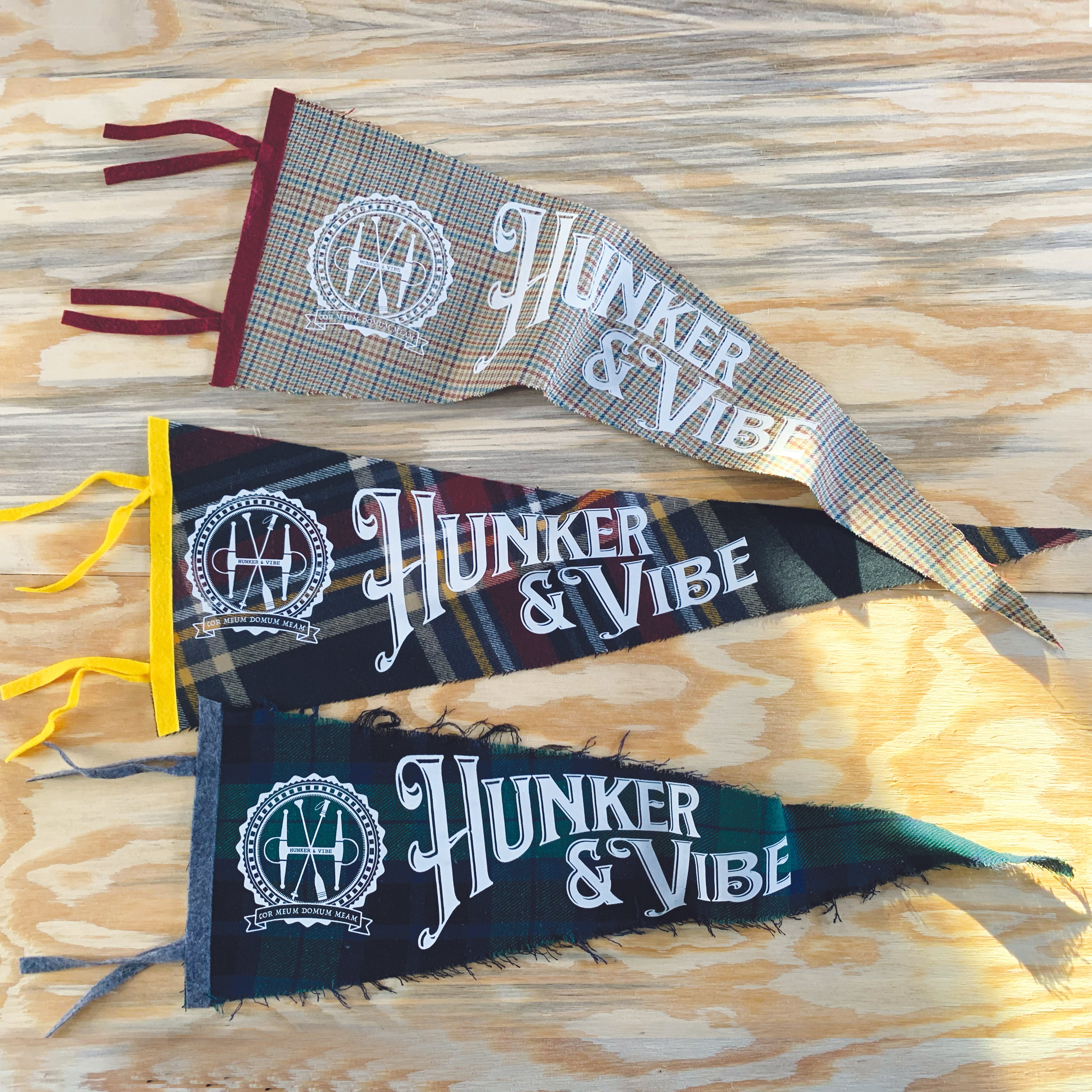 "HUNKER  & VIBE" PENNANT FLAG